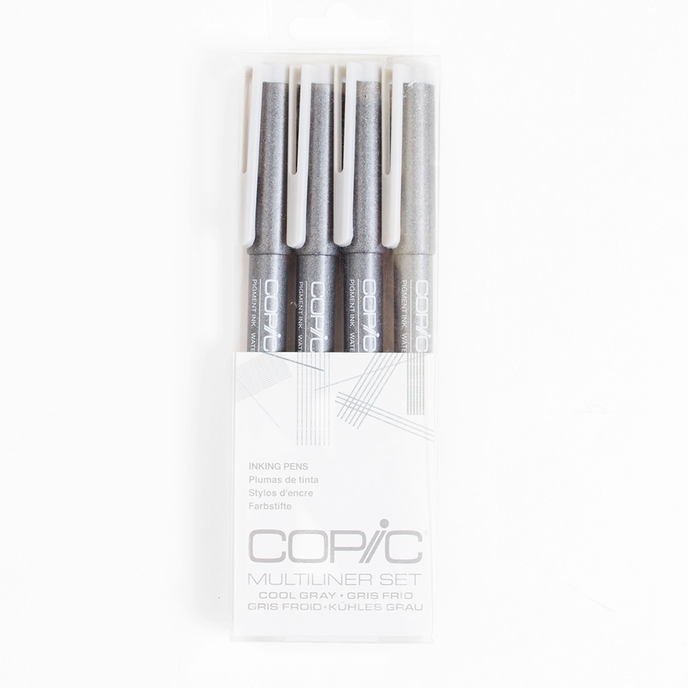 Copic, Multiliner, Gray, Set, 4 Piece